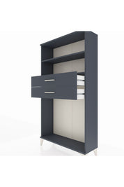 Arges Dolap 2 Raflı 2 Çekmeceli 88x30x163 Antrasit-Antrasit