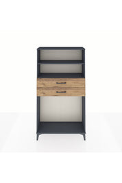 Arges Dolap 2 Raflı 2 Çekmeceli 88x30x163 Antrasit-Çam