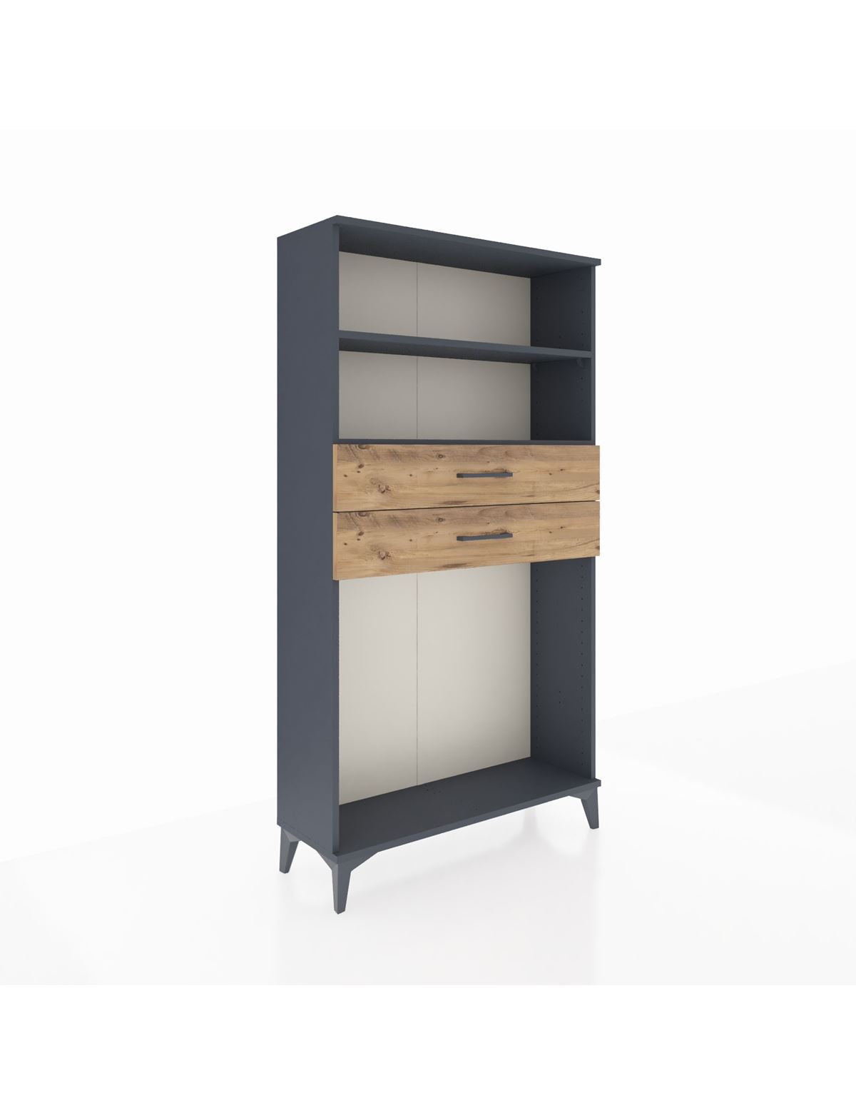 Arges Dolap 2 Raflı 2 Çekmeceli 88x30x163 Antrasit-Çam