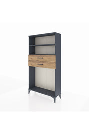 Arges Dolap 2 Raflı 2 Çekmeceli 88x30x163 Antrasit-Çam