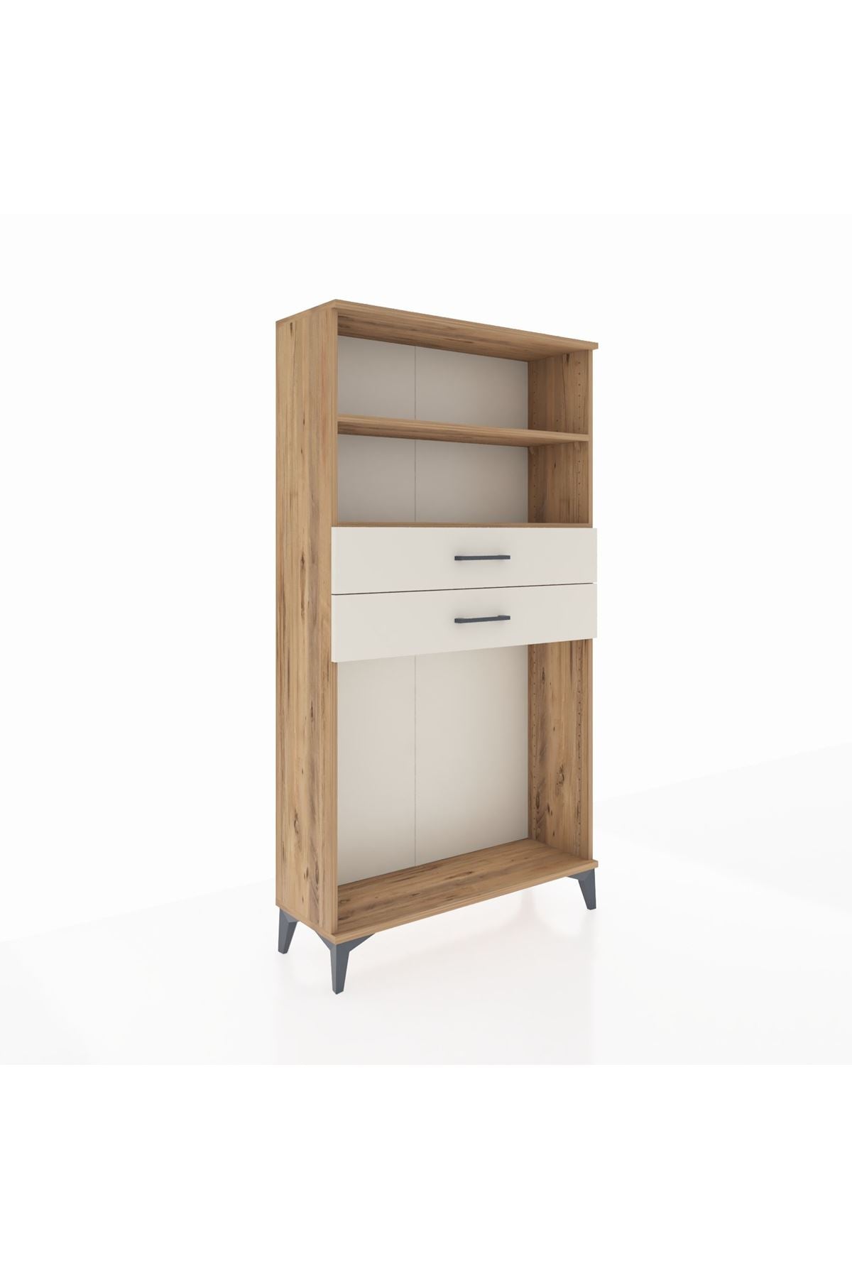 Arges Dolap 2 Raflı 2 Çekmeceli 88x30x163 Çam-Aytaşı