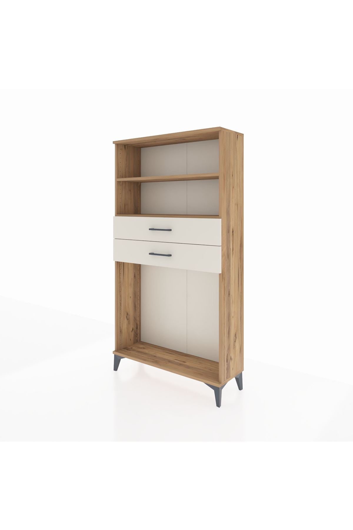 Arges Dolap 2 Raflı 2 Çekmeceli 88x30x163 Çam-Aytaşı