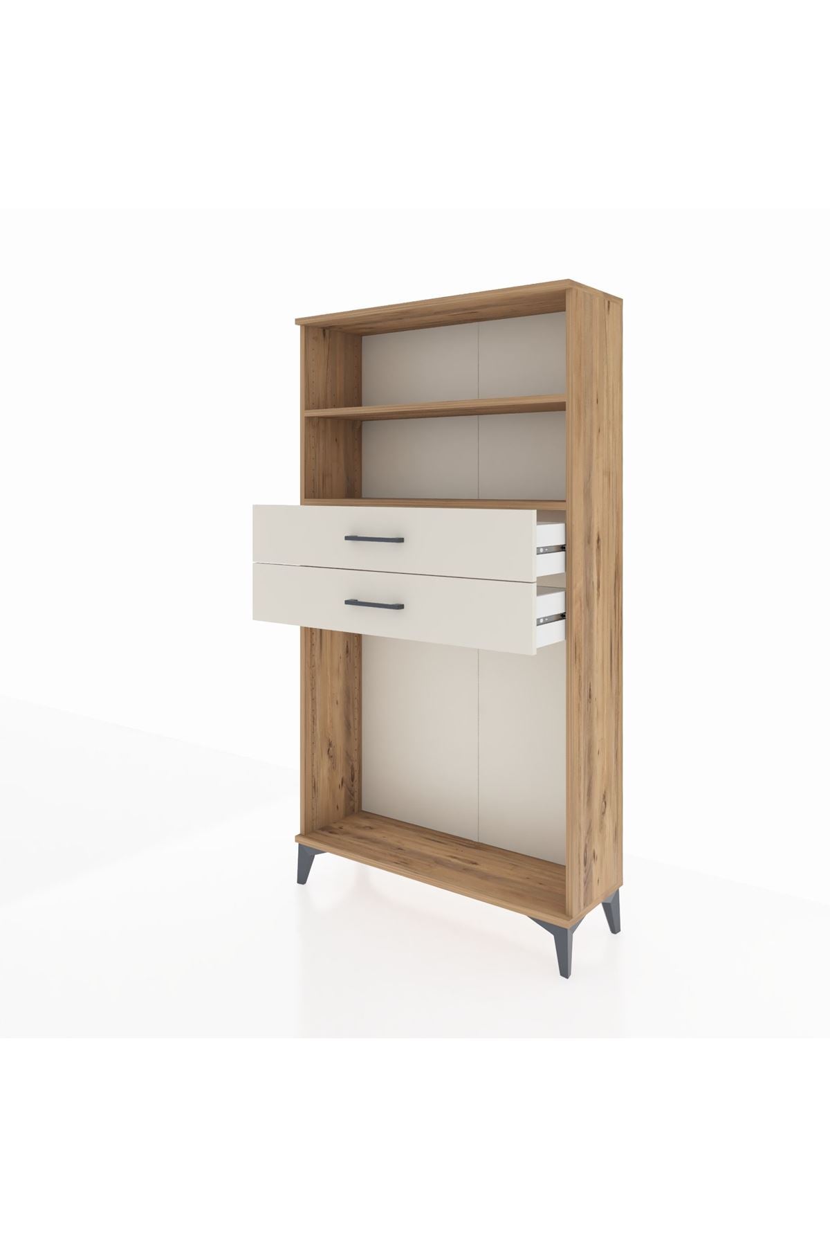 Arges Dolap 2 Raflı 2 Çekmeceli 88x30x163 Çam-Aytaşı