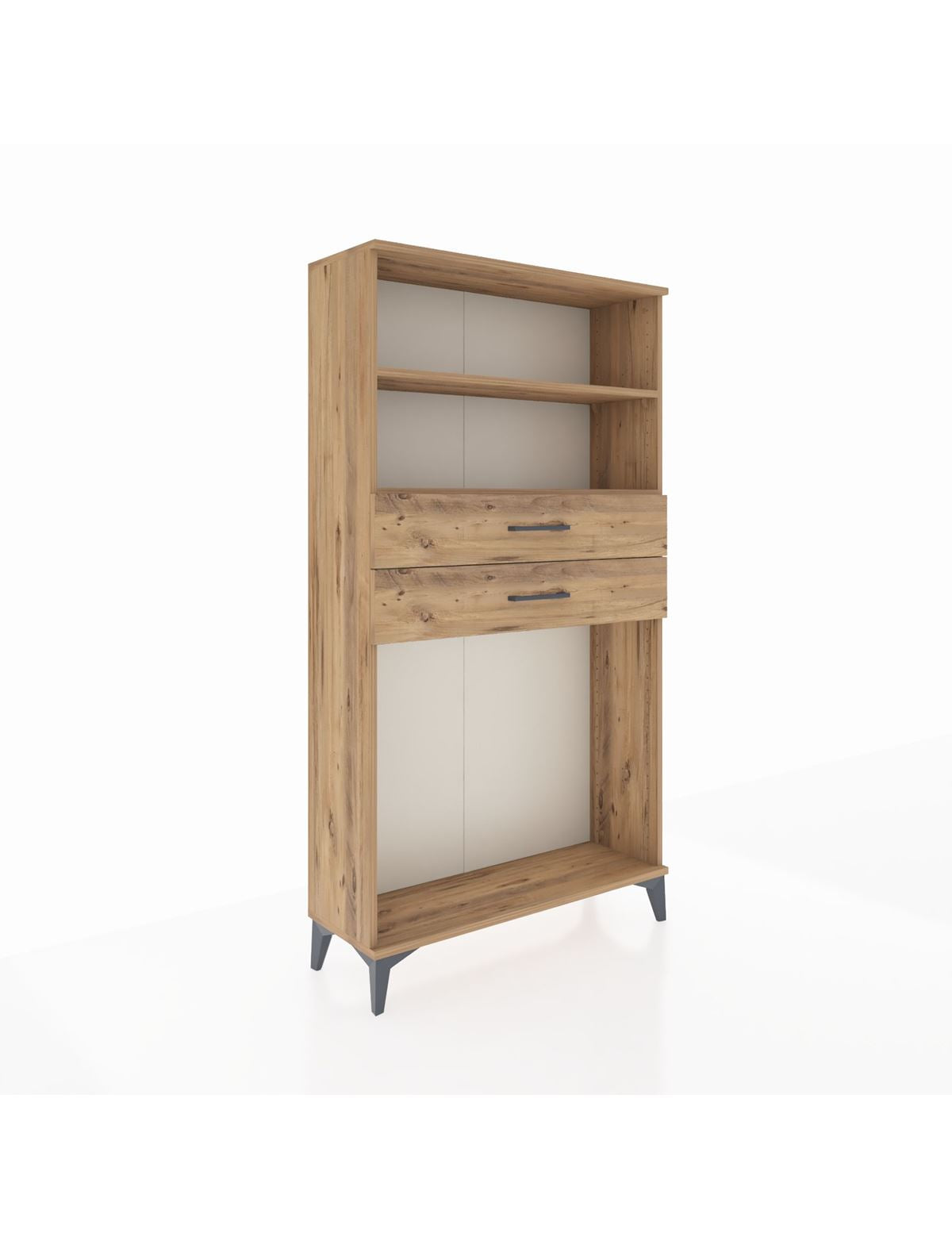 Arges Dolap 2 Raflı 2 Çekmeceli 88x30x163 Çam-Çam