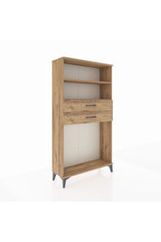 Arges Dolap 2 Raflı 2 Çekmeceli 88x30x163 Çam-Çam