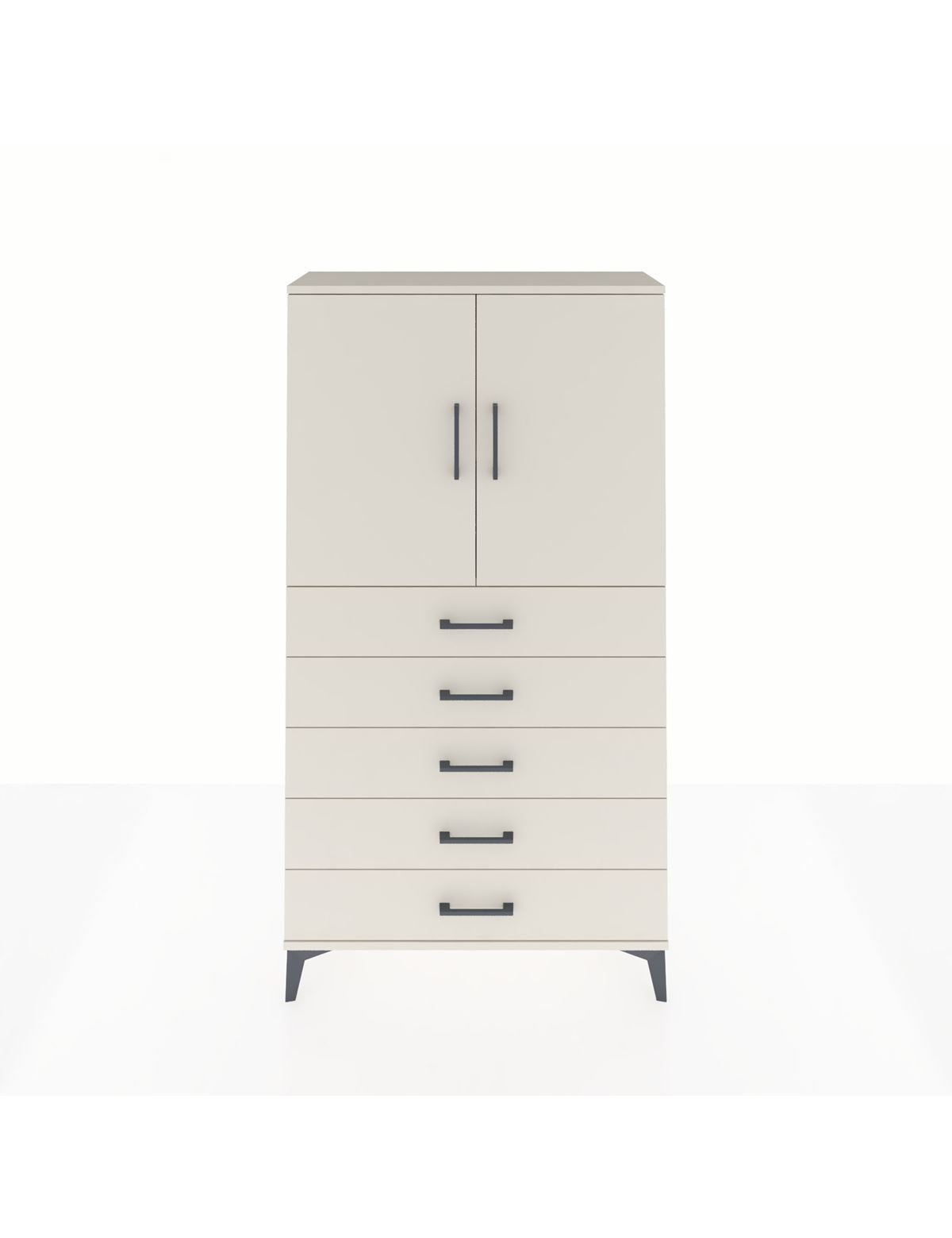 Arges Dolap 2 Raflı 5 Çekmeceli 2 Kapaklı 88x30x163 Aytaşı-Aytaşı