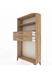 Arges Dolap 2 Raflı 2 Çekmeceli 88x30x163 Çam-Çam