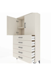 Arges Dolap 2 Raflı 5 Çekmeceli 2 Kapaklı 88x30x163 Aytaşı-Aytaşı