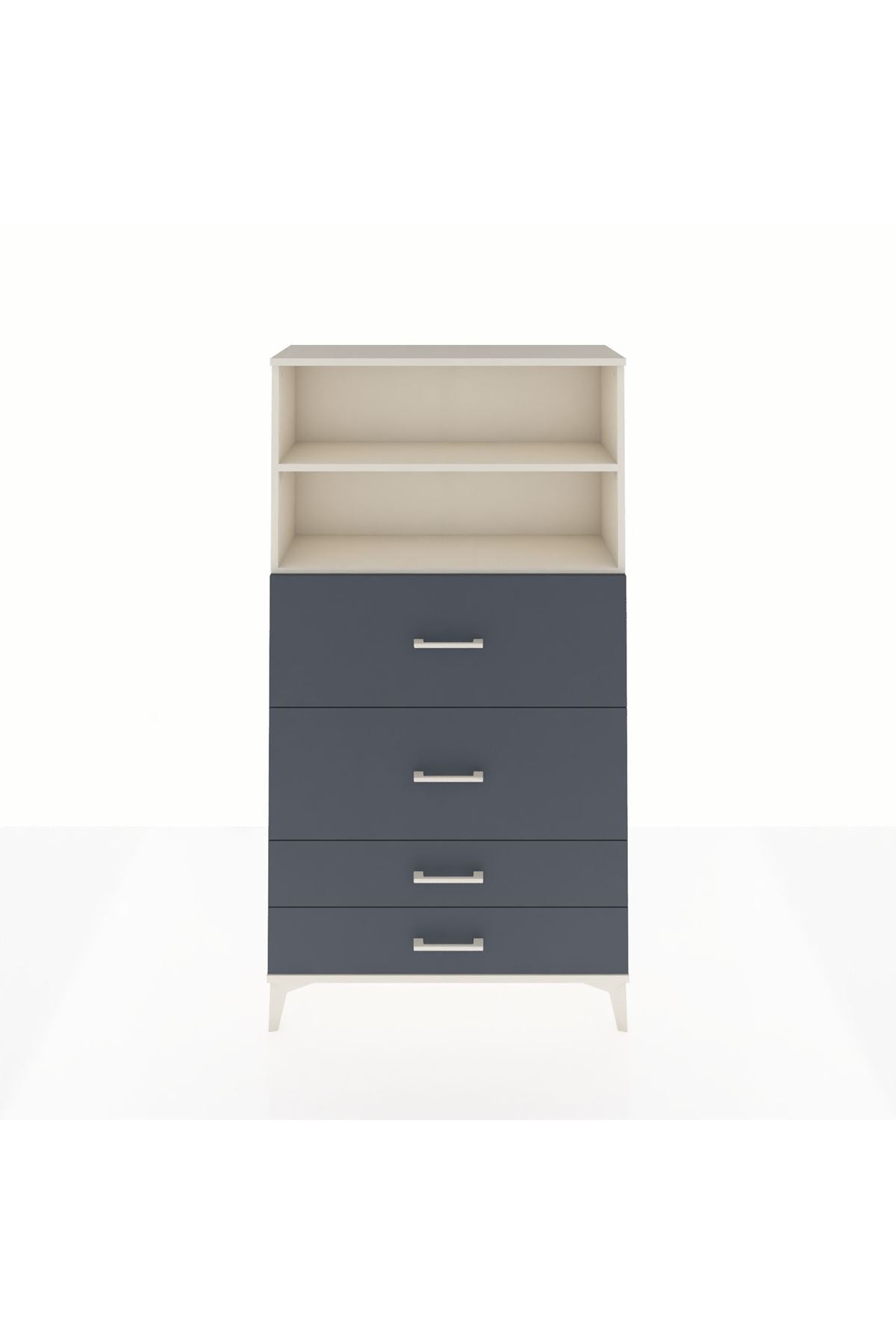 Arges Dolap 2 Raflı 4 Çekmeceli 88x30x163 Aytaşı-Antrasit