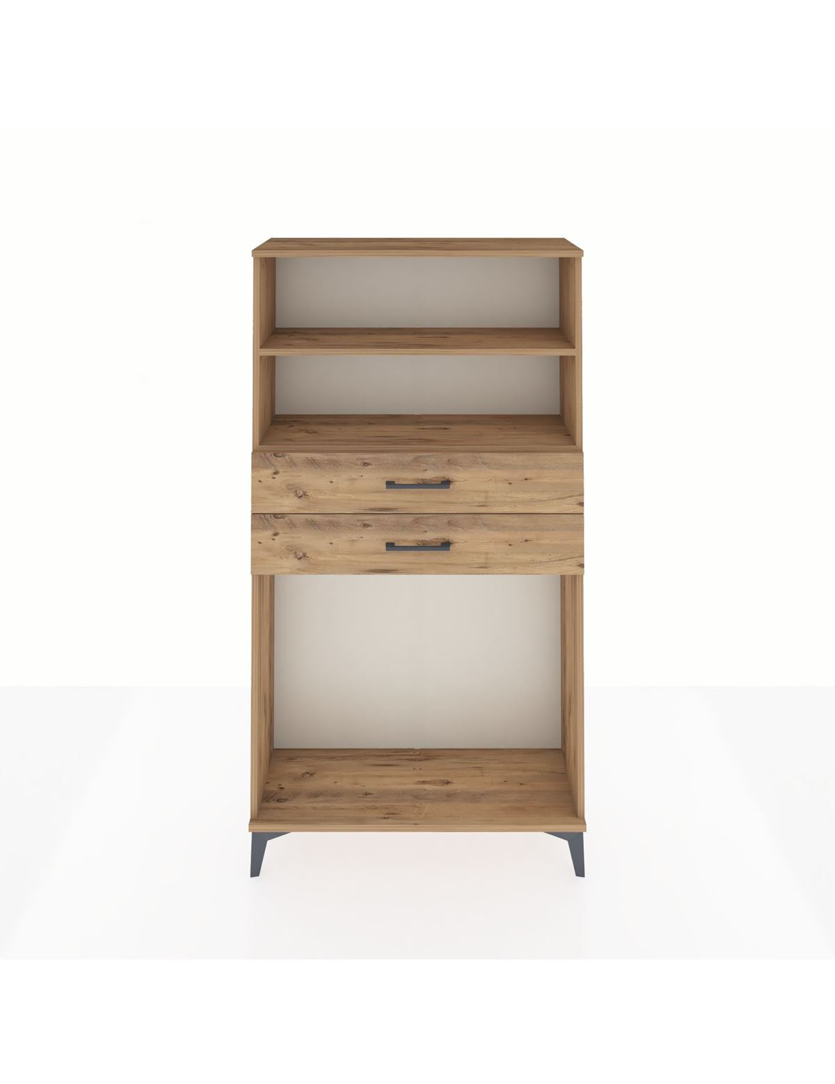 Arges Dolap 2 Raflı 2 Çekmeceli 88x30x163 Çam-Çam