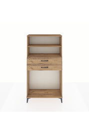 Arges Dolap 2 Raflı 2 Çekmeceli 88x30x163 Çam-Çam