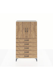 Arges Dolap 2 Raflı 5 Çekmeceli 2 Kapaklı 88x30x163 Aytaşı-Çam