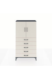 Arges Dolap 2 Raflı 5 Çekmeceli 2 Kapaklı 88x30x163 Antrasit-Aytaşı