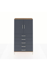 Arges Dolap 2 Raflı 5 Çekmeceli 2 Kapaklı 88x30x163