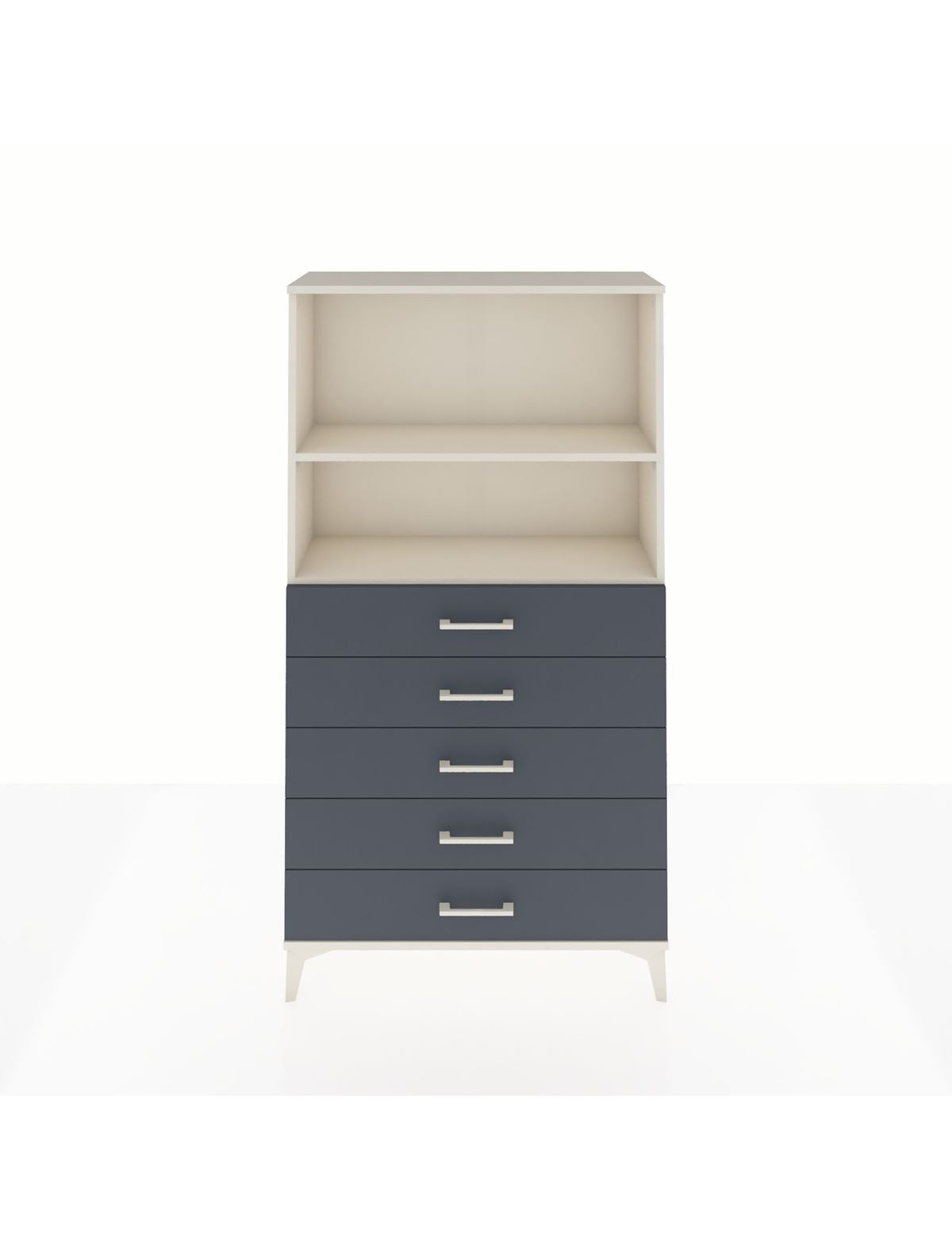 Arges Dolap 2 Raflı 5 Çekmeceli 88x30x163 Aytaşı-Antrasit