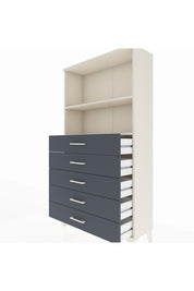 Arges Dolap 2 Raflı 5 Çekmeceli 88x30x163 Aytaşı-Antrasit