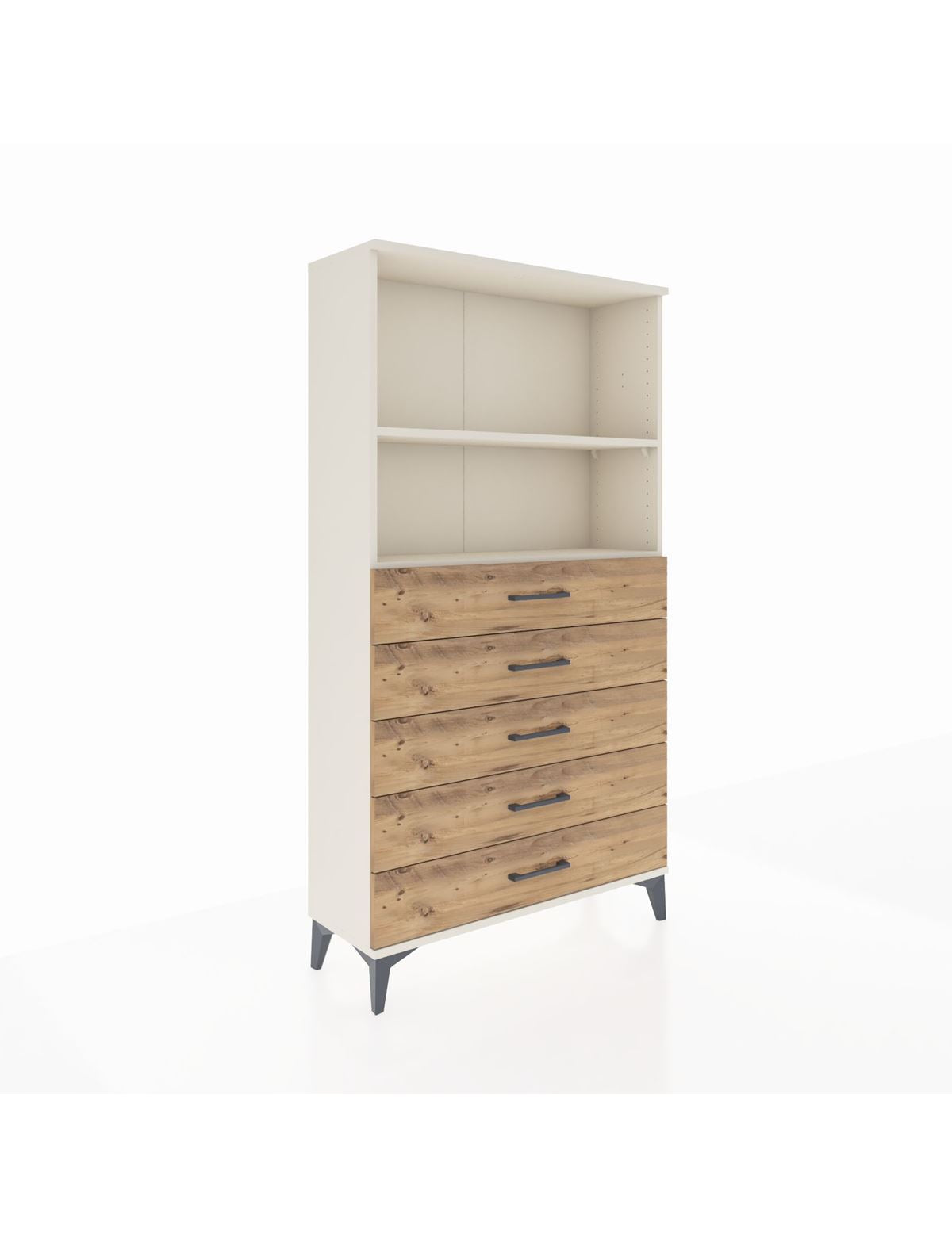 Arges Dolap 2 Raflı 5 Çekmeceli 88x30x163 Aytaşı-Çam