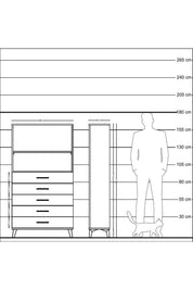 Arges Dolap 2 Raflı 5 Çekmeceli 88x30x163 Antrasit-Aytaşı