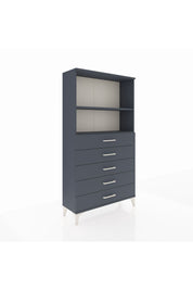 Arges Dolap 2 Raflı 5 Çekmeceli 88x30x163 Antrasit-Antrasit