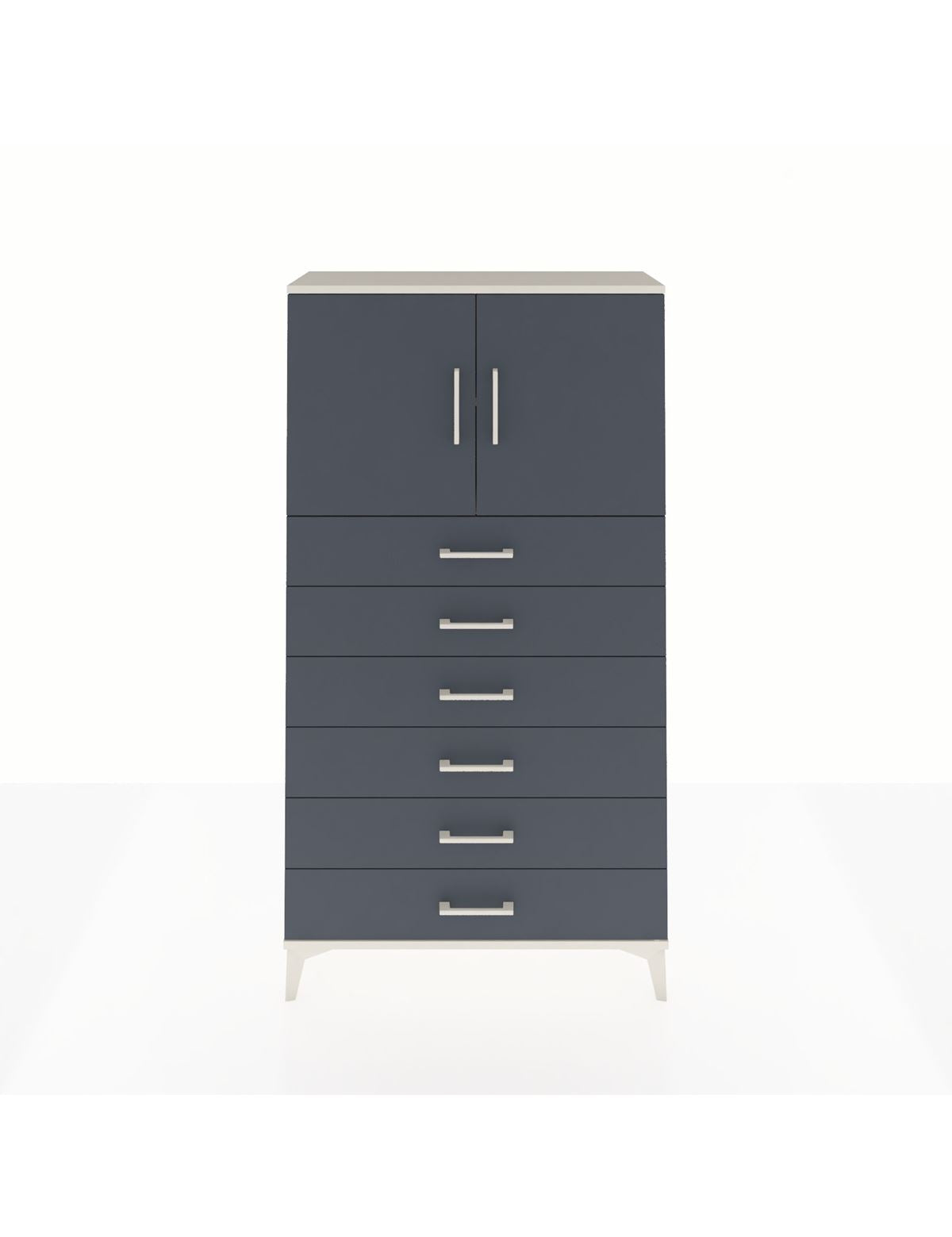 Arges Dolap 2 Raflı 6 Çekmeceli 2 Kapaklı 88x30x163 Aytaşı-Antrasit