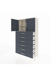 Arges Dolap 2 Raflı 6 Çekmeceli 2 Kapaklı 88x30x163 Aytaşı-Antrasit