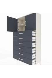 Arges Dolap 2 Raflı 6 Çekmeceli 2 Kapaklı 88x30x163 Aytaşı-Antrasit