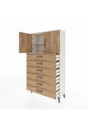 Arges Dolap 2 Raflı 6 Çekmeceli 2 Kapaklı 88x30x163 Aytaşı-Çam