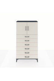 Arges Dolap 2 Raflı 6 Çekmeceli 2 Kapaklı 88x30x163 Antrasit-Aytaşı