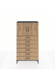 Arges Dolap 2 Raflı 6 Çekmeceli 2 Kapaklı 88x30x163 Antrasit-Çam