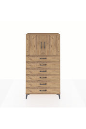 Arges Dolap 2 Raflı 6 Çekmeceli 2 Kapaklı 88x30x163 Çam-Çam