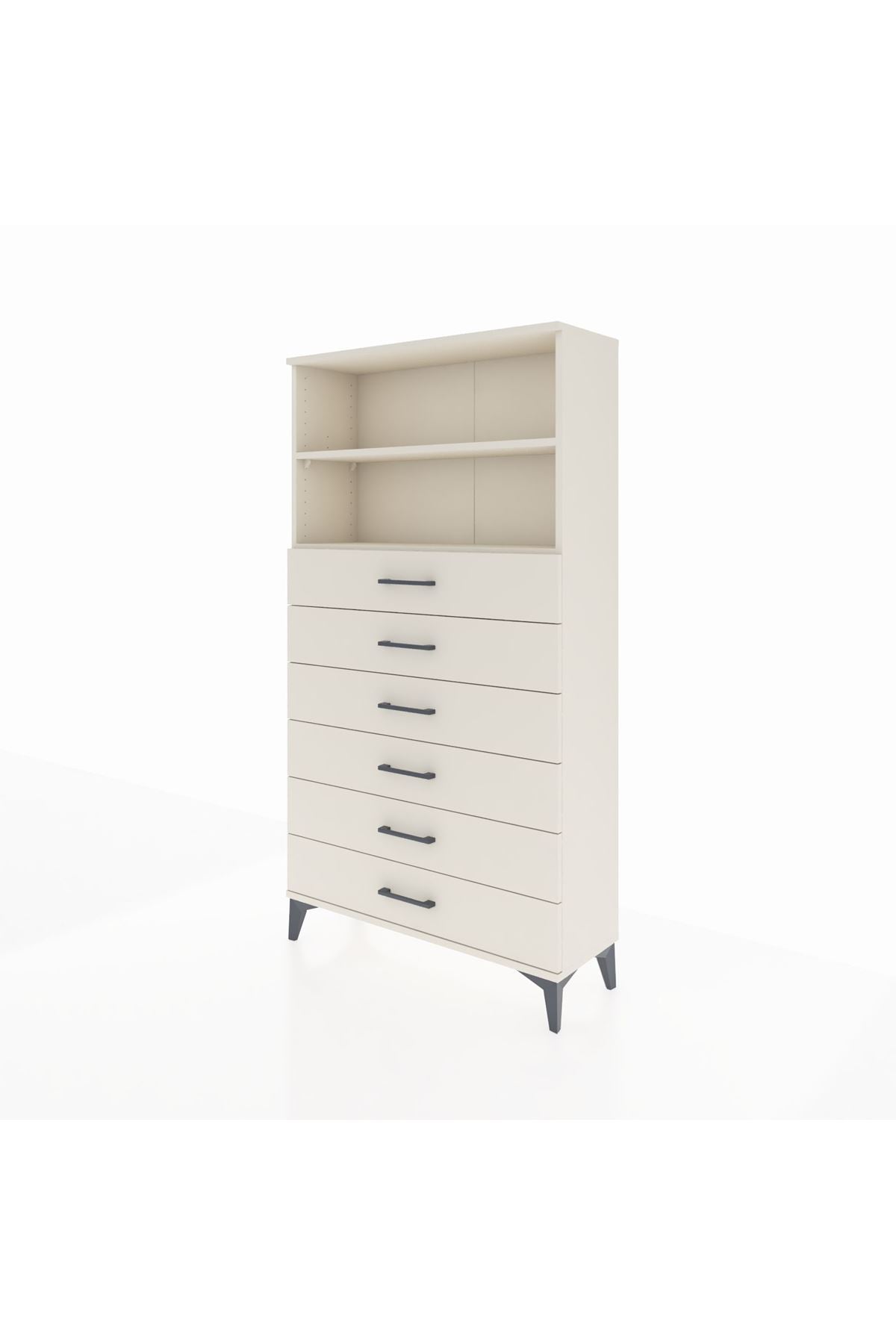Arges Dolap 2 Raflı 6 Çekmeceli 88x30x163 - S21M078V1A