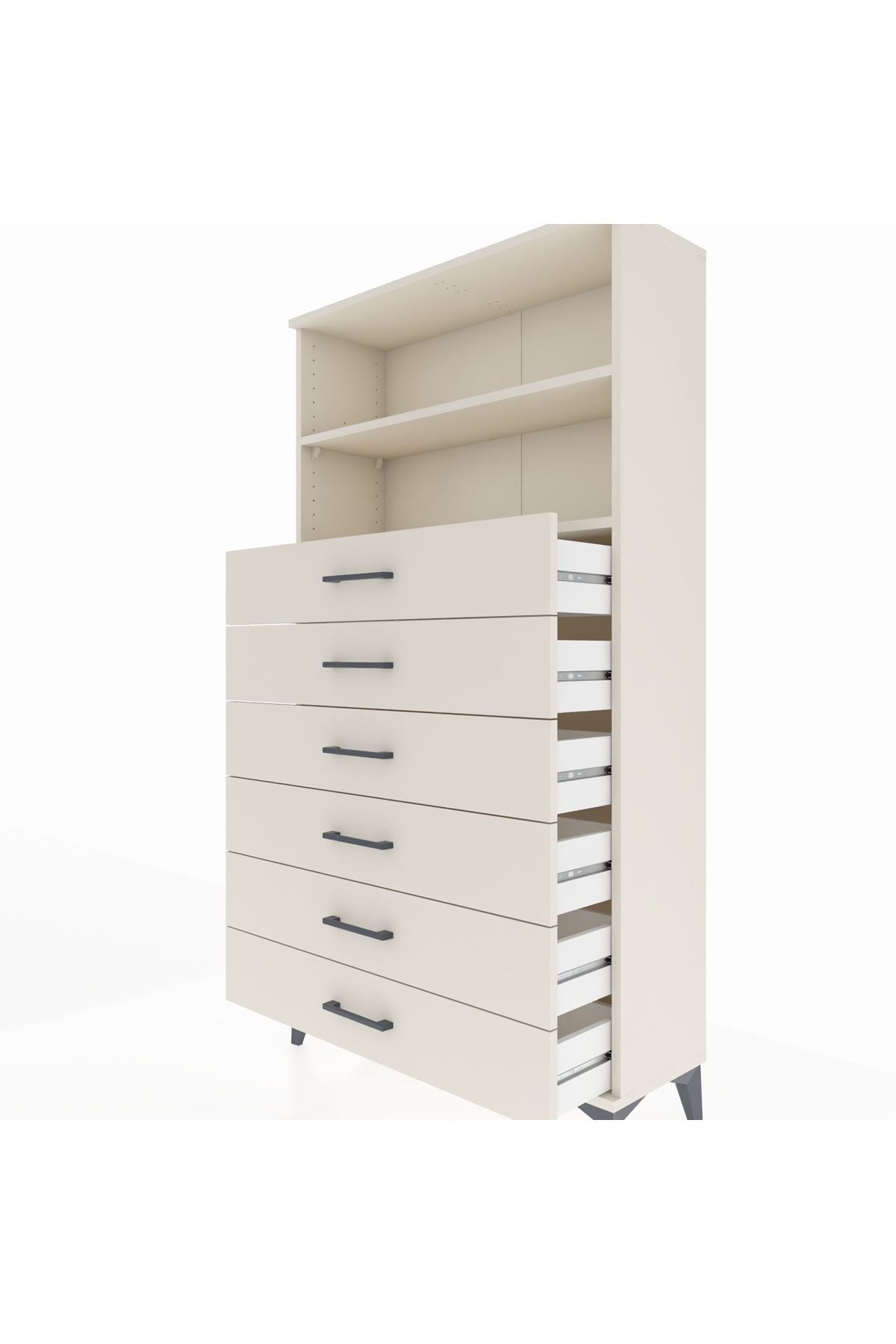 Arges Dolap 2 Raflı 6 Çekmeceli 88x30x163 Aytaşı-Aytaşı