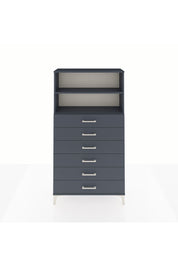 Arges Dolap 2 Raflı 6 Çekmeceli 88x30x163 Antrasit-Antrasit