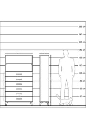 Arges Dolap 2 Raflı 6 Çekmeceli 88x30x163 Antrasit-Antrasit