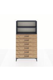 Arges Dolap 2 Raflı 6 Çekmeceli 88x30x163 Antrasit-Çam