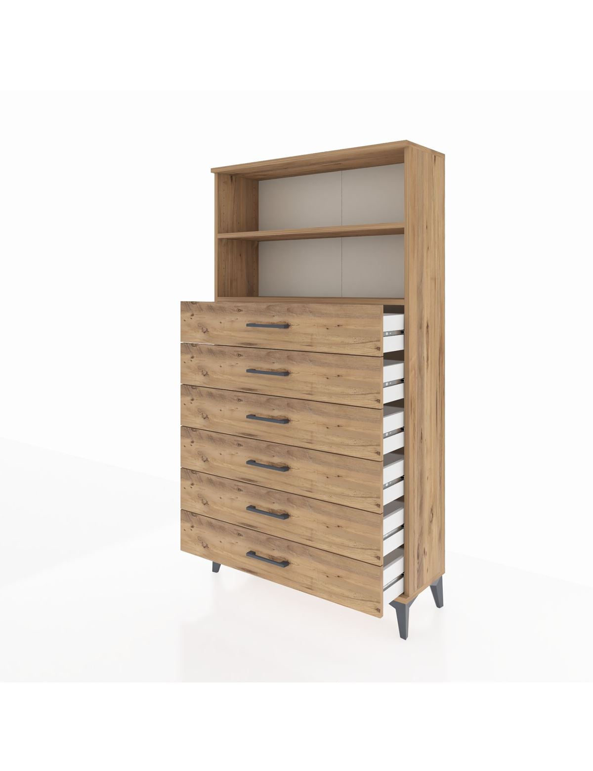 Arges Dolap 2 Raflı 6 Çekmeceli 88x30x163 - S21M078V9A