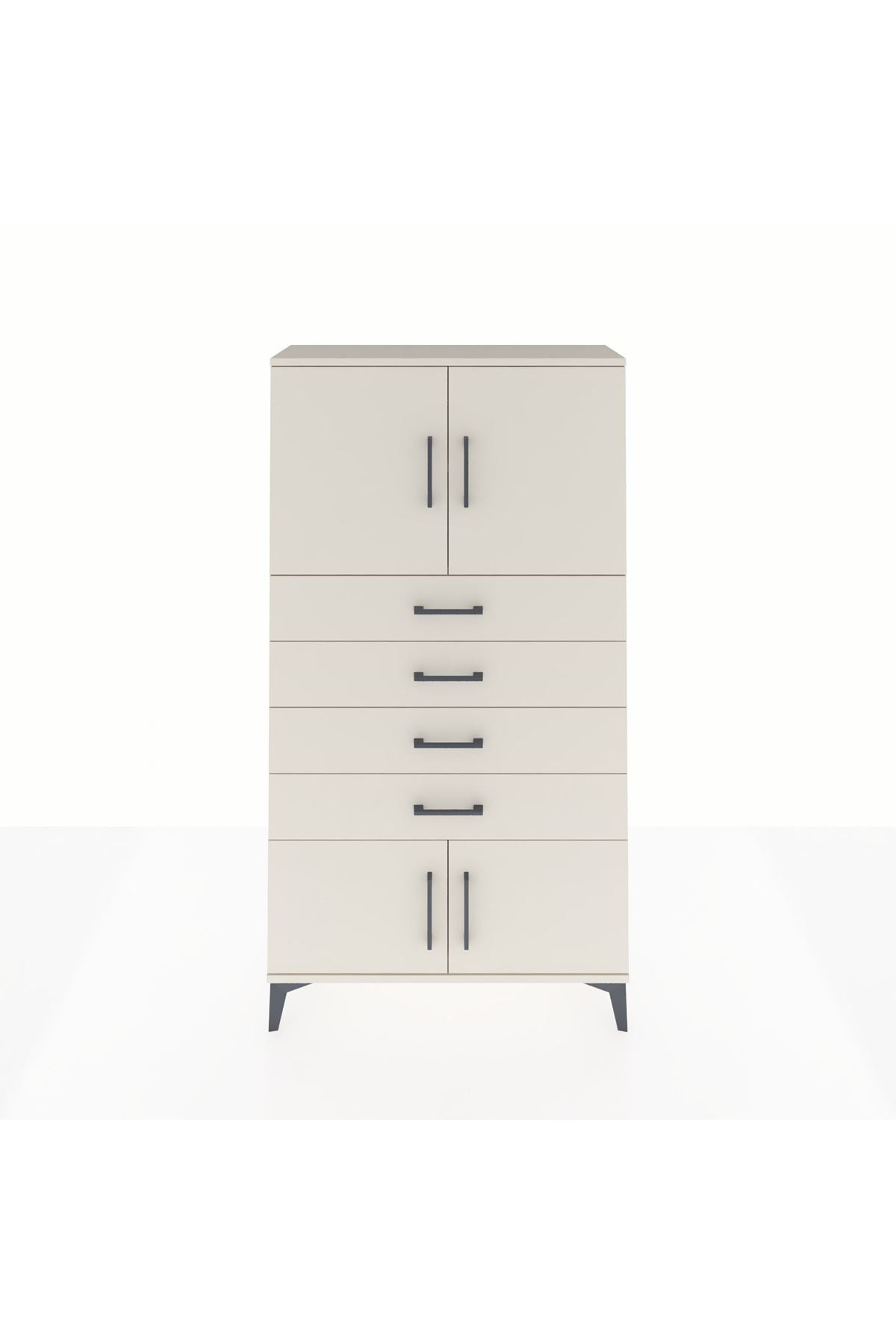 Arges Dolap 2 Raflı 4 Çekmeceli 4 Kapaklı 88x30x163 Aytaşı-Aytaşı