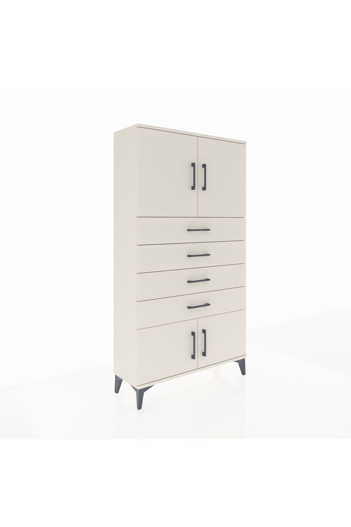 Arges Dolap 2 Raflı 4 Çekmeceli 4 Kapaklı 88x30x163 Aytaşı-Aytaşı