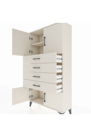 Arges Dolap 2 Raflı 4 Çekmeceli 4 Kapaklı 88x30x163 Aytaşı-Aytaşı