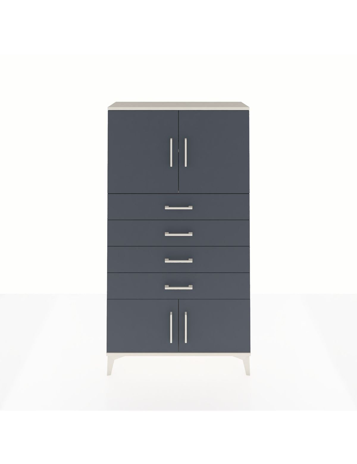 Arges Dolap 2 Raflı 4 Çekmeceli 4 Kapaklı 88x30x163 Aytaşı-Antrasit