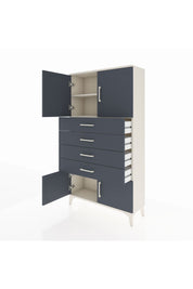 Arges Dolap 2 Raflı 4 Çekmeceli 4 Kapaklı 88x30x163 Aytaşı-Antrasit