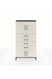 Arges Dolap 2 Raflı 4 Çekmeceli 4 Kapaklı 88x30x163 Antrasit-Aytaşı