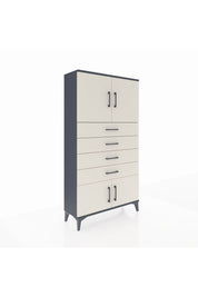 Arges Dolap 2 Raflı 4 Çekmeceli 4 Kapaklı 88x30x163 Antrasit-Aytaşı