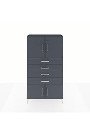 Arges Dolap 2 Raflı 4 Çekmeceli 4 Kapaklı 88x30x163 Antrasit-Antrasit