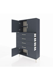 Arges Dolap 2 Raflı 4 Çekmeceli 4 Kapaklı 88x30x163 Antrasit-Antrasit