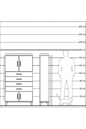 Arges Dolap 2 Raflı 4 Çekmeceli 4 Kapaklı 88x30x163 Antrasit-Antrasit