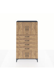 Arges Dolap 2 Raflı 4 Çekmeceli 4 Kapaklı 88x30x163 Antrasit-Çam