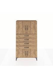 Arges Dolap 2 Raflı 4 Çekmeceli 4 Kapaklı 88x30x163 Çam-Çam