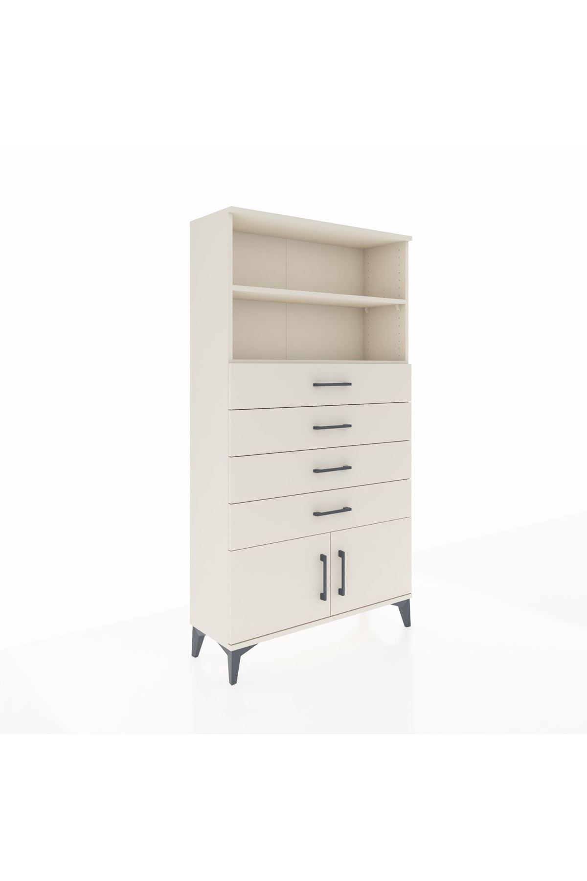 Arges Dolap 2 Raflı 4 Çekmeceli 2 Kapaklı 88x30x163 Aytaşı-Aytaşı