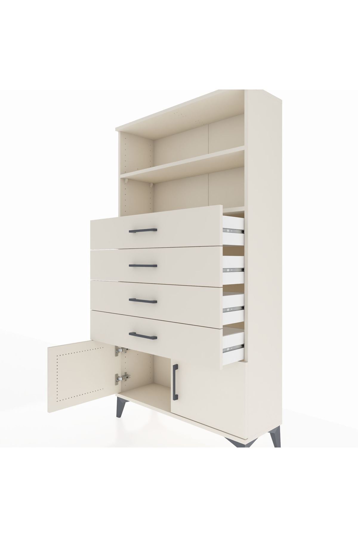 Arges Dolap 2 Raflı 4 Çekmeceli 2 Kapaklı 88x30x163 Aytaşı-Aytaşı